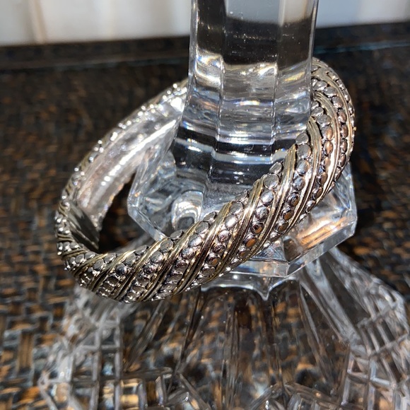 Silvertone Hinged Bracelet - Picture 3 of 11